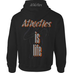 Atlétika1 kapucnis pulóver - fekete