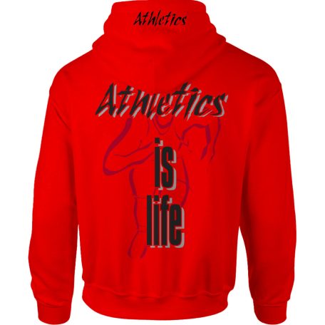 Atlétika1 kapucnis pulóver - piros