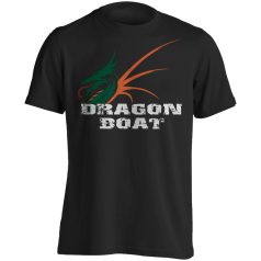 Sárkányhajó5 pamut póló - fekete