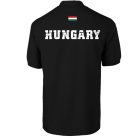 Hungary1 galléros pamut póló - fekete