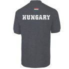Hungary1 galléros pamut póló - sötétszürke
