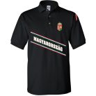 Magyarország2 galléros pamut póló - fekete