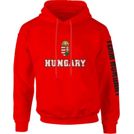Hungary3 kapucnis pulóver - piros