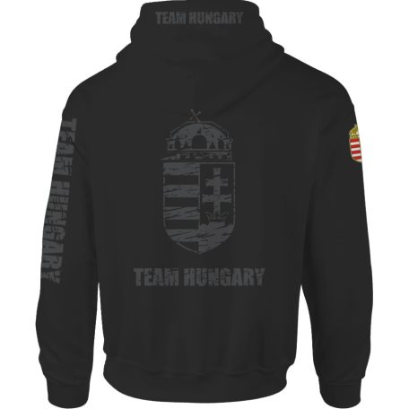 Hungary4 kapucnis pulóver - fekete