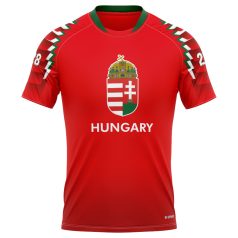Hajrá Magyarok rövidujjú mez3 - piros (egyedi névvel)