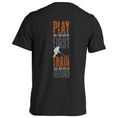 Jégkorong6 pamut póló - fekete