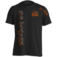 Jégkorong8 pamut póló - fekete