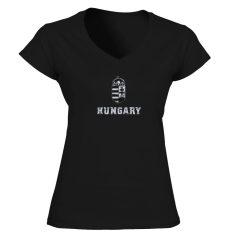 Hungary2 női pamut póló - fekete