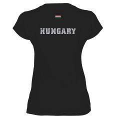 Hungary2 női pamut póló - fekete