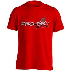 Íjászat4 pamut póló - piros