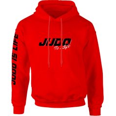 Judo1 kapucnis pulóver - piros