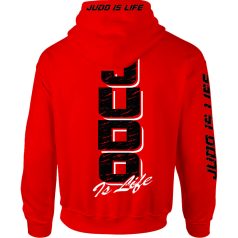 Judo1 kapucnis pulóver - piros