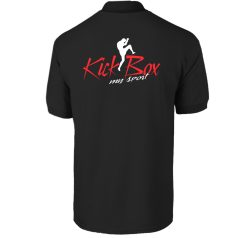 Kickbox galléros póló 02 - fekete