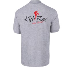 Kickbox galléros póló 02 - cirmos fehér