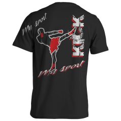 Kickbox1 pamut póló - fekete