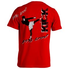 Kickbox1 pamut póló - piros