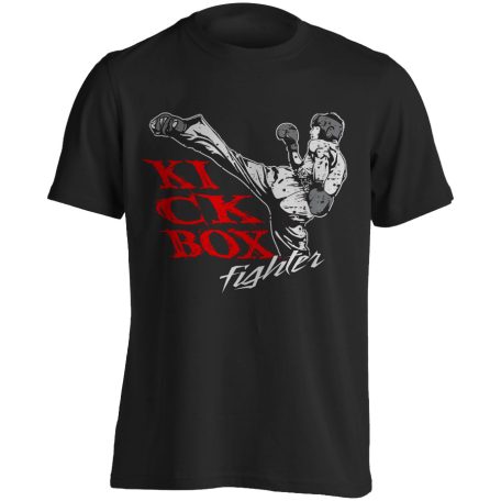 Kickbox5 pamut póló - fekete