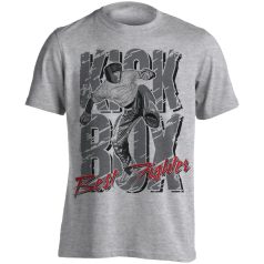 Kickbox7 pamut póló - cirmos fehér