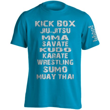 Kickbox9 pamut póló - türkiz