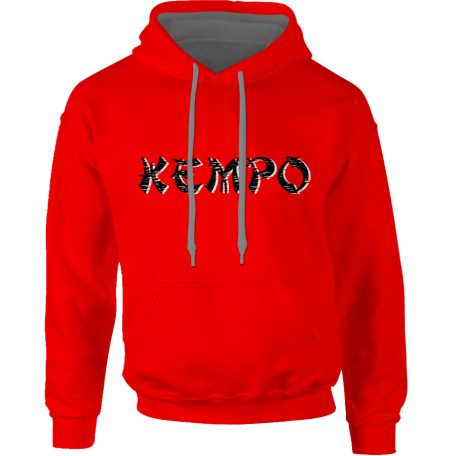 Kempo1 kapucnis pulóver - piros