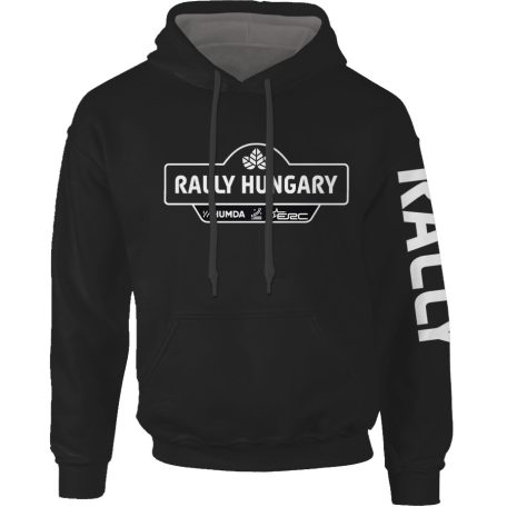 Rally Hungary kapucnis pulóver 01 - fekete