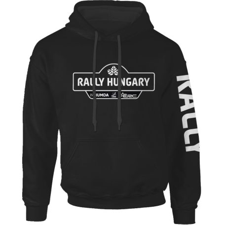 Rally Hungary kapucnis pulóver 02 - fekete