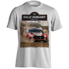 Rally Hungary műszálas gyerek póló - fehér