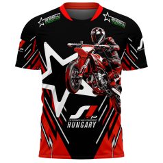 Supermoto S1 GP Hungary szublimált rövidujjú mez - piros