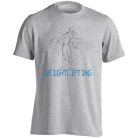 Súlyemelés2 pamut póló - cirmos fehér