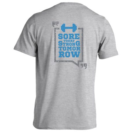 Súlyemelés2 pamut póló - cirmos fehér