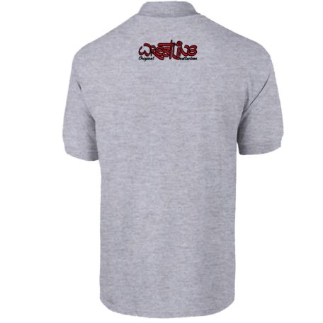 Birkózás galléros póló 02 - cirmos fehér